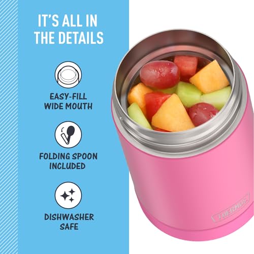 Tarro de Alimentos THERMOS FUNTAINER 16 oz Rosa Neón con Cuchara