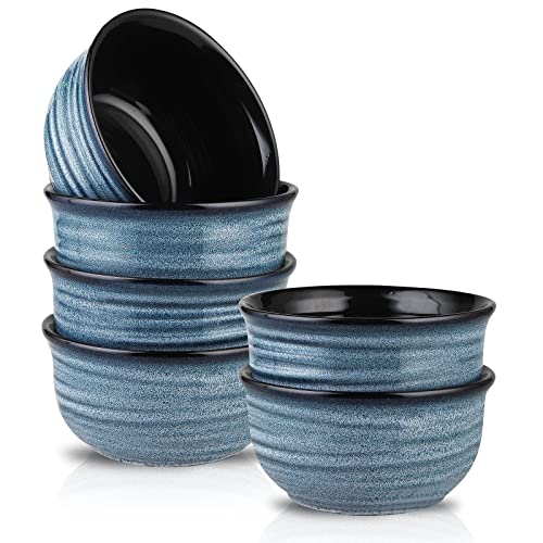 Hasense Cereal Bowl Set of 6, 20 Ounce Ceramic Soup Bowl Set for Kitchen, Navy - Image 2