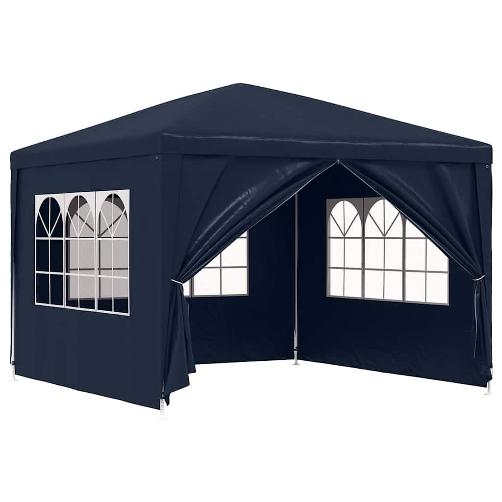 Partyzelt 3x3 m Blau Pavillon Wasserdichter,Winterfest,Höhenverstellbar,UV Schutz fur Garten,Party,Camping,Outdoor