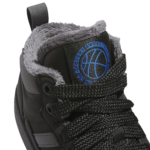 adidas Mixte Enfant Rapid Court Mid Junior Winterized Shoes, Core Black/Grey Six/Bright Royal, 40 EU