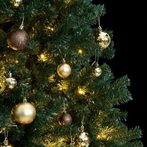 Árbol de Navidad artificial sin enredos 180 cm con 300 luces LED y bolas 4