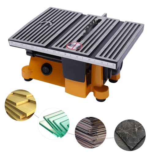 Mini sierra de mesa portátil, máquina de corte para madera, vidrio, piedra y metal, ideal para manualidades y modelos de madera hechos a mano, herramienta compacta para el lugar de trabajo
