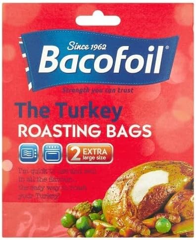 2 x Roasting Bags Flavour Seal Cooking Bags for Ovens and Microwaves Perfect for Roasting Chicken Fish Meat Turkey and Vegetables Extra Large Turkey Bags