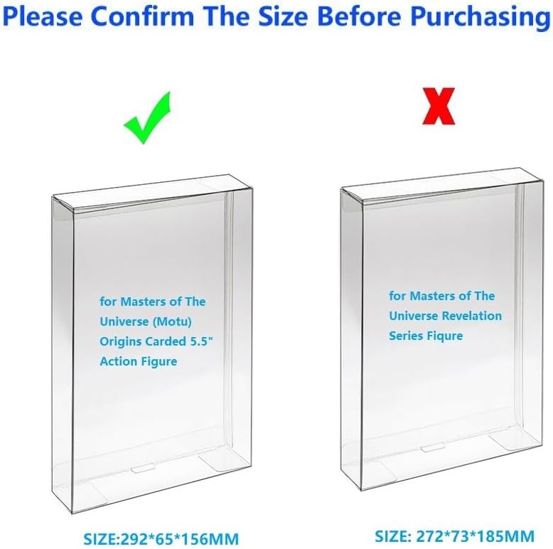 CHILDMORY 10PCS Box Protector Case Sleeve Display Box Protective Case Compatible for Masters of The Universe (Motu) Origins Carded 5.5" Action Figure