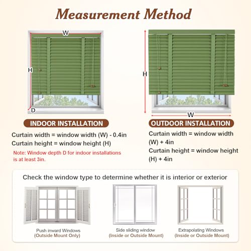 2" Slats Wood Blinds for Indoor Windows, Custom Wood Window Blinds, Wooden Venetian Horizontal Blinds & Shades for Indoor Windows, Office, Living Room, Bedroom