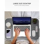 FISYOD Foldable Laptop Table, Portable Lap Desk Bed Table Tray, Laptop Stand with Cup Holder & Tablet Slot & Lifting Handle for Working Writing Drawing & Eating (Black) - Image 5
