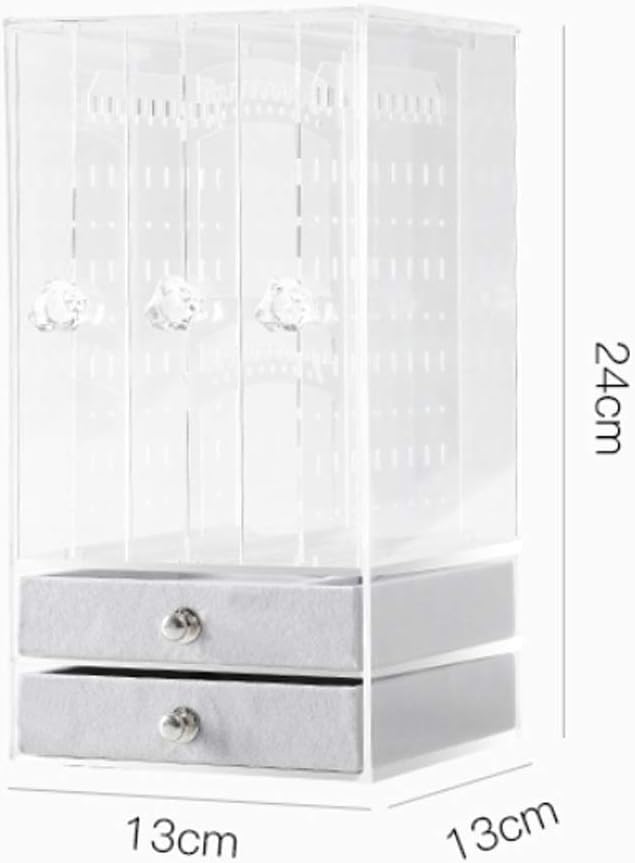 Plastic Jewelry Storage Box Dustproof Earring Holder, Jewelry Storage Box Necklace Display Stand Jewelry Storage Rack