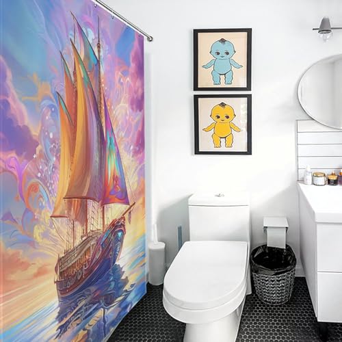 Voilier rideau de douche résistant à l'eau 140x183cm pour éliminer les éclaboussures - 3