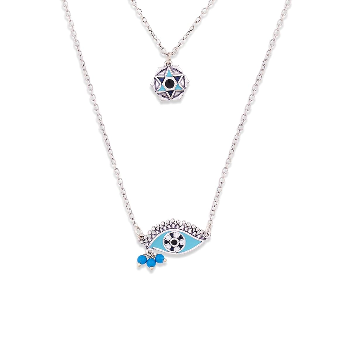 Voylla Evil Eyes Tribal Motif Necklace