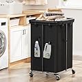 150L Large Laundry Basket with Wheels, Rolling Laundry Hamper with Removable Laundry Bag & Metal Frame, Oxford Fabric Dirty Clothes Hampers for Bedroom, Laundry Room, Bathroom, Dorm(Black)