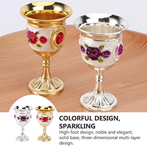 Taças de vinho de Natal Amosfun com 2 peças de taças de vinho estilo retrô europeu, taças de liga pa