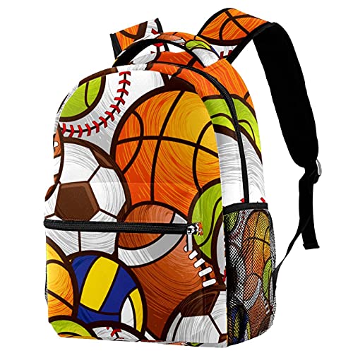 Sac à dos de voyage basket-ball et football avec porte-bouteille pour campus scolaire