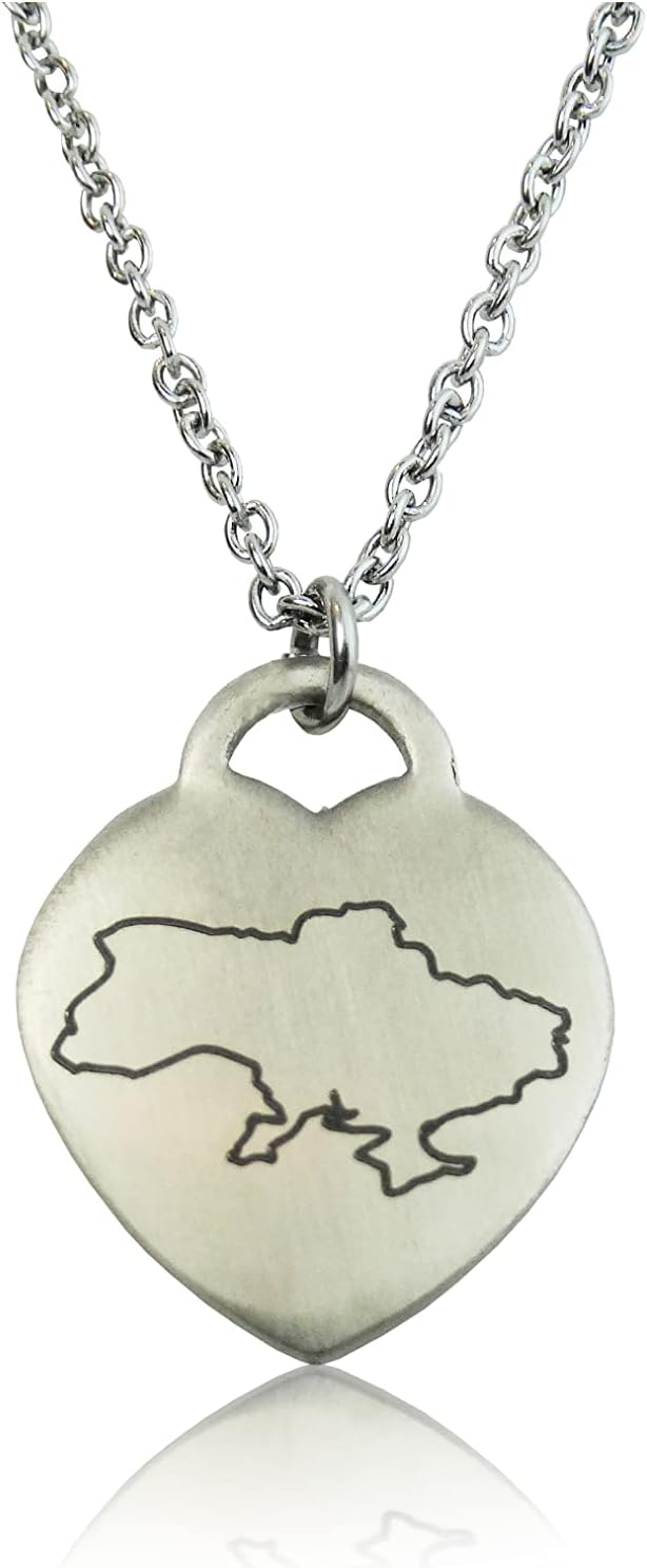 FashionJunkie4Life Country Outline Necklace, Sterling Silver Necklace on an 18” Cable Chains, Necklaces for Women, Country Necklace