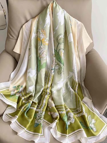 Image of Printed Poly Silken feel Scarf Stole for Women | Stylish, Soft, & Lightweight | Satin Feel Neck Scarf, Hair Scarf, Head Scarf for Women