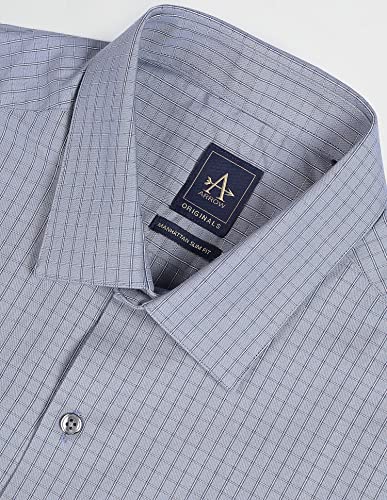 Image of Arrow Men Slim fit Cotton Checked Long Sleeves Cutaway Collar Shirt