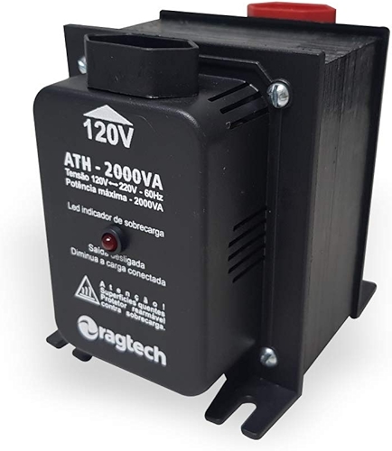 RAGTECH – Autotransformador ATH 2.000 – 2.000VA/1.000W – Bivolt – 2 tomadas – Modelo 4475