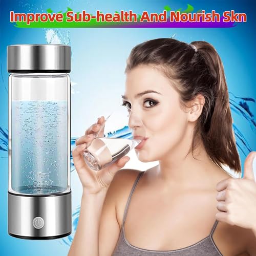 Hydrogen Water Bottle Generator 2025 Updated, Portable Hydrogen Water Ionizer Machine Rechargeable, Hydrogen Rich Water Glass Health Cup 420ml Gift for Friends/Women/Men/Mom/Father/Grandpa/Grandma - Image 6