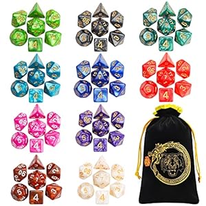 YILAIDA 70PCS Polyedrische Würfel 10 Farben Set
