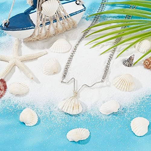 PandaHall Elite about 160g White Natural Conch Shell Beads Undrilled/No Hole Tiny Scallop Sea Shells Ocean Beach Seashells Craft Charms for Candle Making Home Decoration Party Wedding Decor