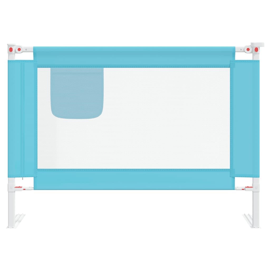 vidaXL Barandilla de Seguridad Cama de Niño Protección Cuna Bebé Guardería Dormitorio Habitación Protector Riel Barrera Tela Azul 90x25 cm