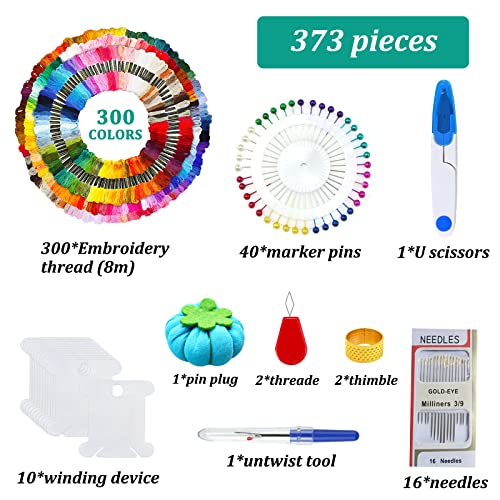 JOYBOY Stickgarn,323 Farben Kreuzstich Fäden+Werkzeuge,Embroidery Threads Regenbogenfarbe,Wird für Kreuzstichfaden,Kunsthandwerksdrehfaden,Basteltwist,Armbandfaden