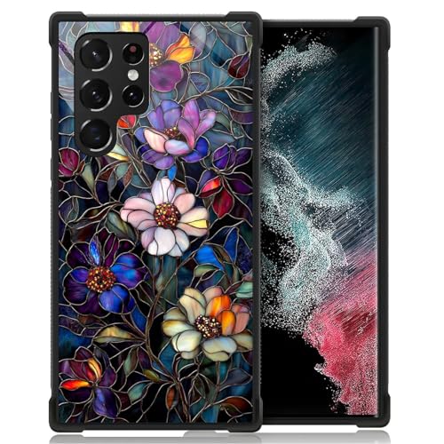 Coque rigide antichoc Samsung S23 Ultra CARLOCA antidérapante motif fleurs colorées