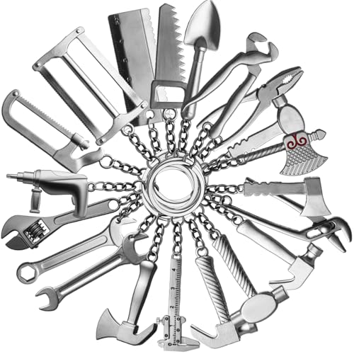 20-pack of individually-sealed miniature metal wrench keychains — a bulk stocking stuffer with a satisfying heft-to-size ratio that actually looks like a real tool.