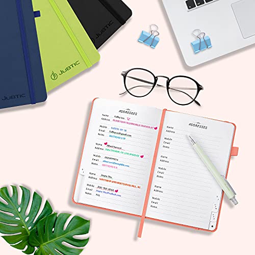 JUBTIC Address book with Alphabetical Tabs, Hardcover Password Keeper and Telephone Book Address Organizer Record Contacts, Internet Login Address Log book Journal Notebook for Home or Office-Pink
