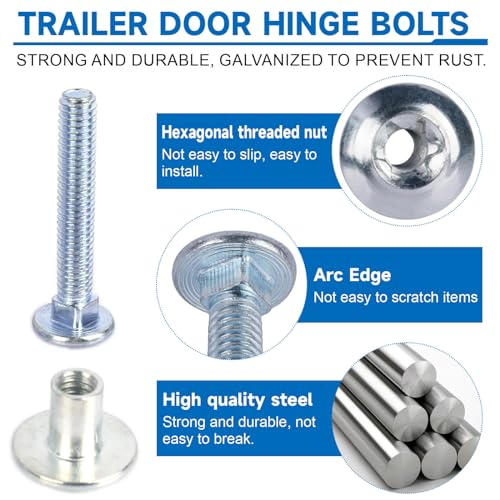 Image of Fuoequl Trailer Hasp Bolt Kit, Trailer Hasp Bolt Style | Cam Action Hasp, For Trailer