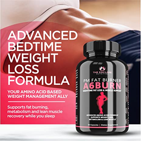 A6BURN Night Time Fat Burner Sleep Aid. Weight Loss for Women And Men, Metabolism Booster, Appetite Suppressant for Weight Loss, Diet Pills. Post Workout Muscle Recovery Amino Acids And Immune Support - Image 4