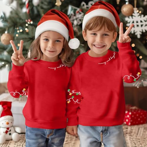 Toddler Girls Boys Christmas Sweatshirt Merry Xmas Tree Graphic Shirts Kids Crewneck Sweatshirts Winter Clothes Tops4
