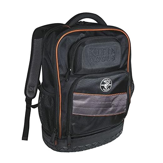 Backpack, Electrician Tool Bag, Tradesman Pro Organizer, 25 Pockets, Laptop Compartment Klein Tools 55439BPTB