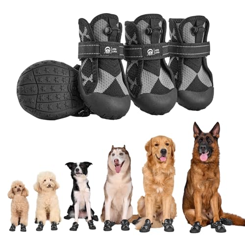 Arblina Hundeschuhe Outdoor, Hunde Schuhe Wasserdicht mit Verstellbarem Klettverschluss, Weicher...