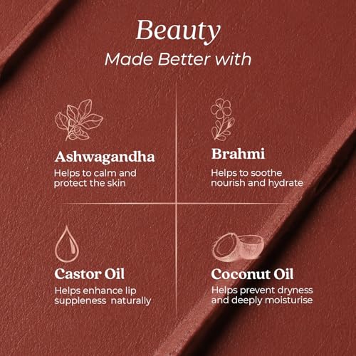 Image of Just Herbs Herb Enriched Lipstick Kit | 8 Creamy Matte Shades | Travel Friendly & Richly Pigmented | Infused with Ashwagandha, Brahmi & Castor Oil | Curated for Indian Skin Tones (Browns & Mauves)