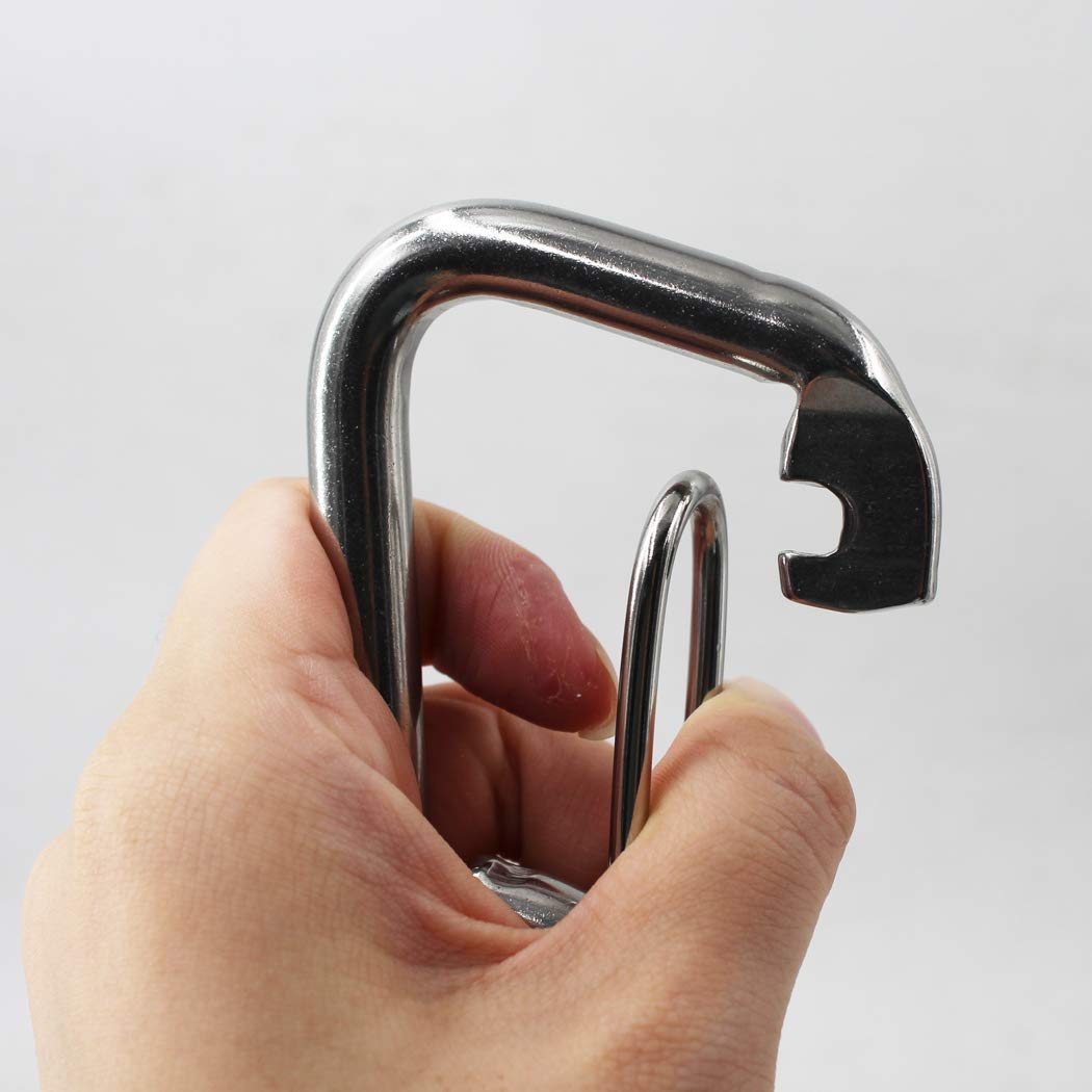 M8 5/16 304 in acciaio inox a molla, gancio a vite per cancello con chiusura a vite per casa, campeggio all'aperto, escursionismo, pesca, viaggi, zaino (5 pezzi