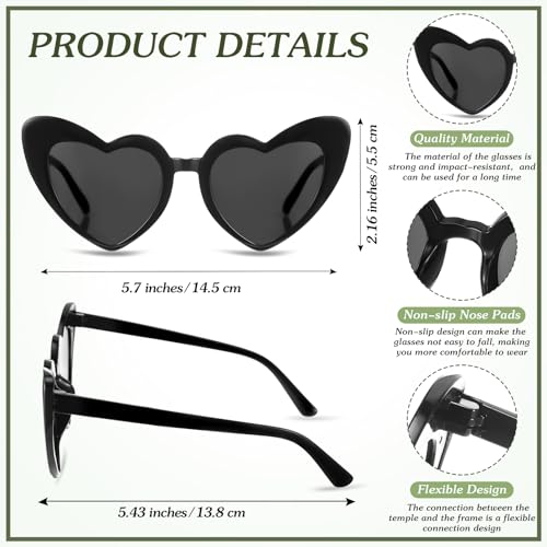 Flutesan 24 Pcs Personalized Heart Shaped Sunglasses Bulk Custom Sunglasses with 8 Pens for Adult DIY Bridal Party Favor4