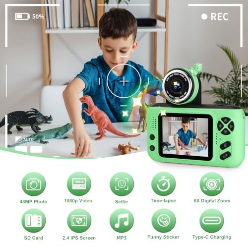 Makolle Kids Camera, Birthday Gifts for Boys and Girls Age 3-8, Green — view 2