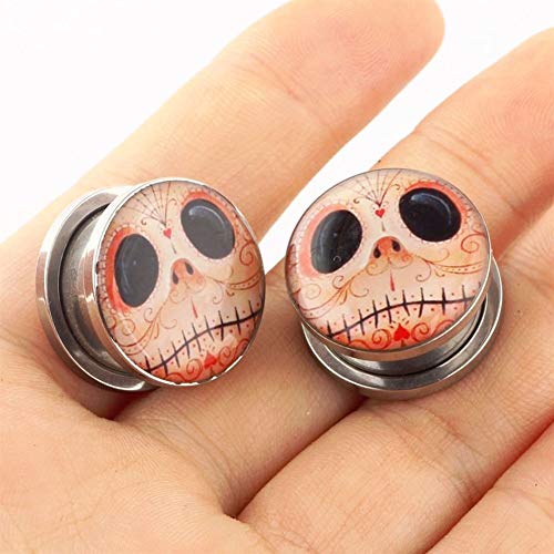 Tapones De Acero del Crneo Y Tneles Acampanado Tornillo Odo Que Perfora La Joyera De Los Pendientes De Medidores Camilla Cuerpo Tnel De La Carne del Ampliador del Odo Accesorios