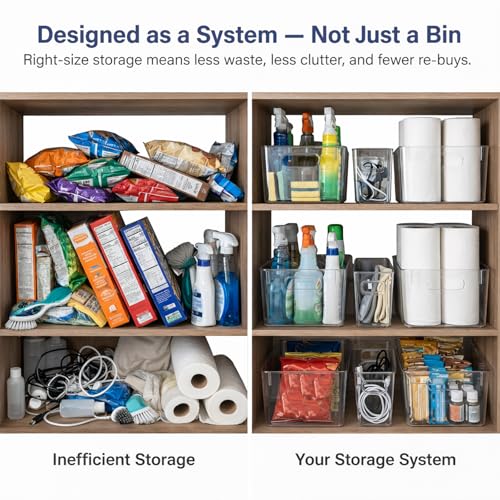 Save 19% on MOONEDGE Clear Plastic Organizer Bins Set of 4 - Image 3