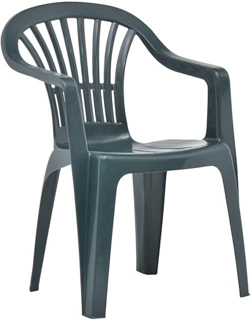 VTL® Green Plastic Garden Chairs Low Back Seat Patio Partying Camping Stacking