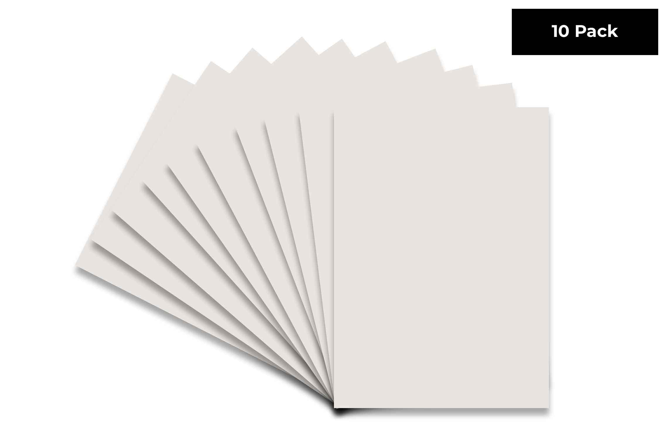 Textured White 8x10 Backing Board - Uncut Photo Mat Board (10-Sheets)