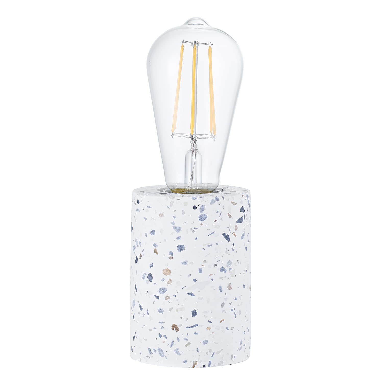 Modern White Mosaic Concrete Table Lamp - Vintage Industrial Style - 11cm Height