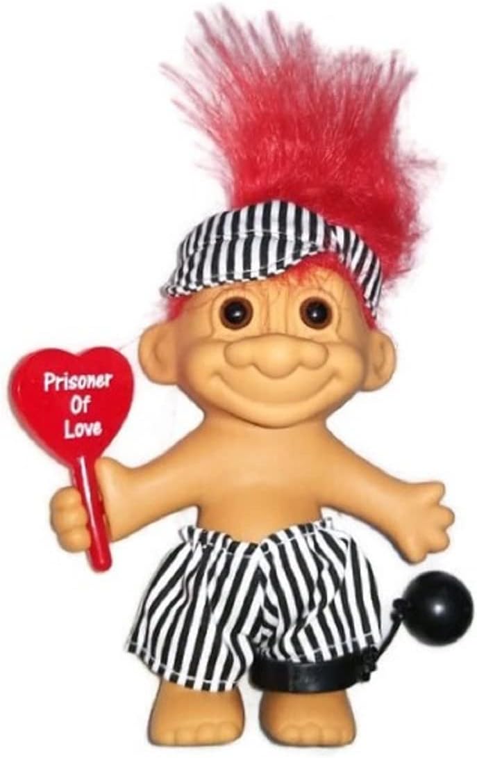My Lucky Prisoner Troll 6 Troll Doll MOST WANTED - Red Hair by Russ Berrie