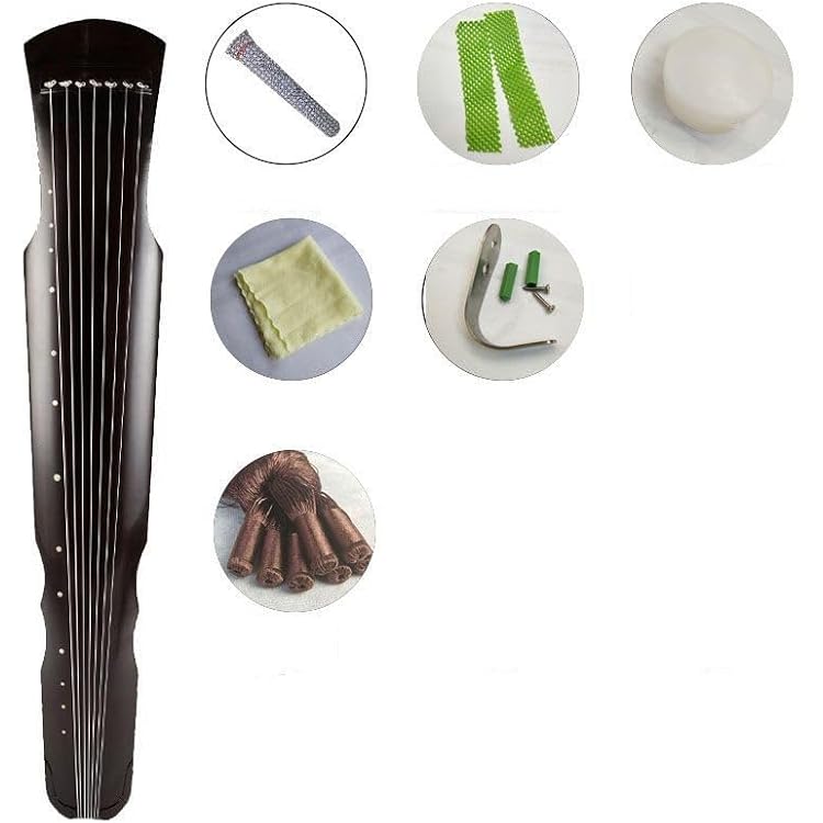 JITEM Old Paulownia Seven-String Guqin, Traditional Chinese Stringed Instrument, Suitable for Beginners(Color:Black)
