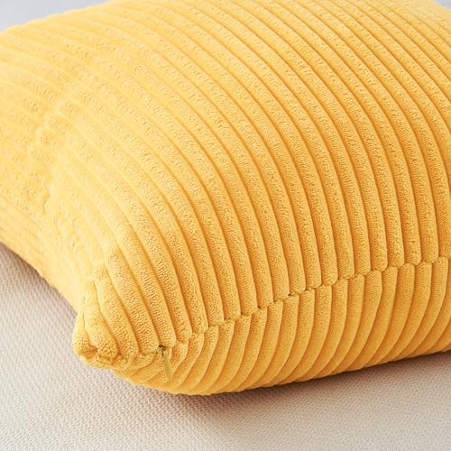 Image of Topfinel Burnt Orange and Blue Couch Pillows Pack of 4 Decorative 16x16 Inch Velvet Pillow Covers for Bed Accent Modern Corduroy Pillowcase Sofa Livingroom Home Decor