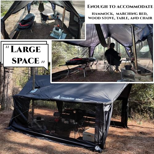 Carpa Hammock Hot Negra para 2-3 Personas con Estufa miniatura 3