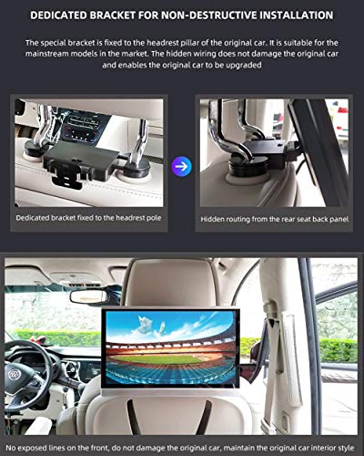 13.3'' Android 9.0 Car Headrest Video Player with WiFi,Car Back Seat TV Monitors IPS Touch Screen Sync Screen Phone Mirror,Support Bluetooth/HDMI in/Out/USB/Netflix