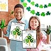 Motipuns 30 Pcs St. Patrick's Day Handprint Cards with 3 Pcs Large Ink Pads Shamrock Craft Kits for Sunday School Crafts Supplies Religious St. Patrick's Day Activity for Church Spring Crafts #2