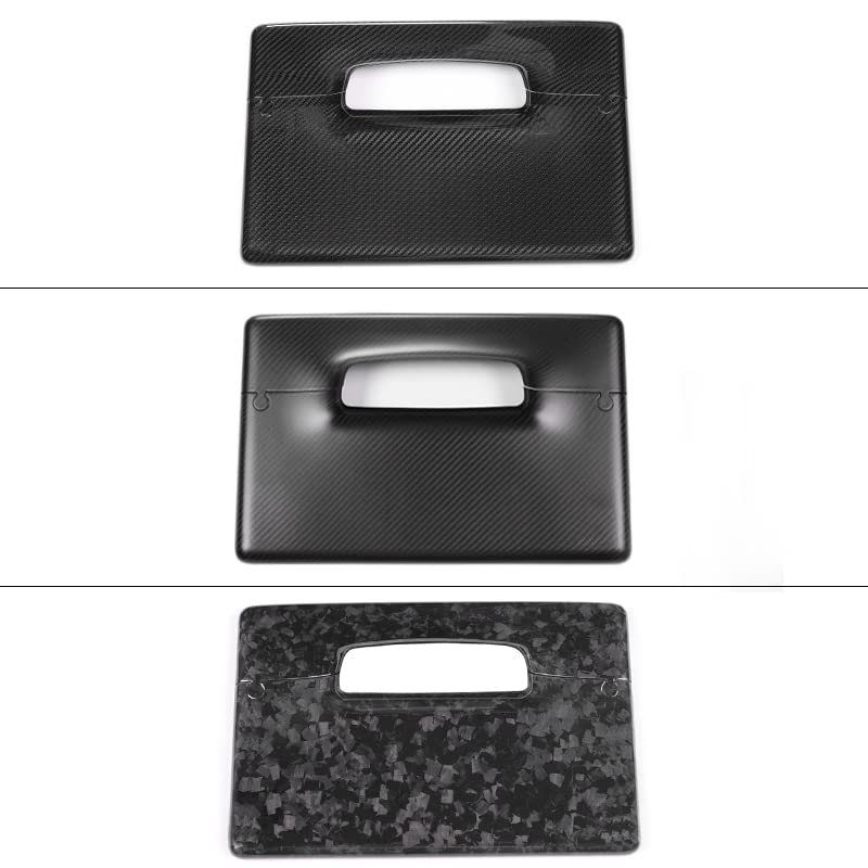JSWAN Carbon Fiber Center Control Touchscreen Cover Frame for Tesla Model 3 (2017-2023) Model Y (2019-2024) Center Console Dashboard Multimedia Screen Back Cap (Matte Black) image 3