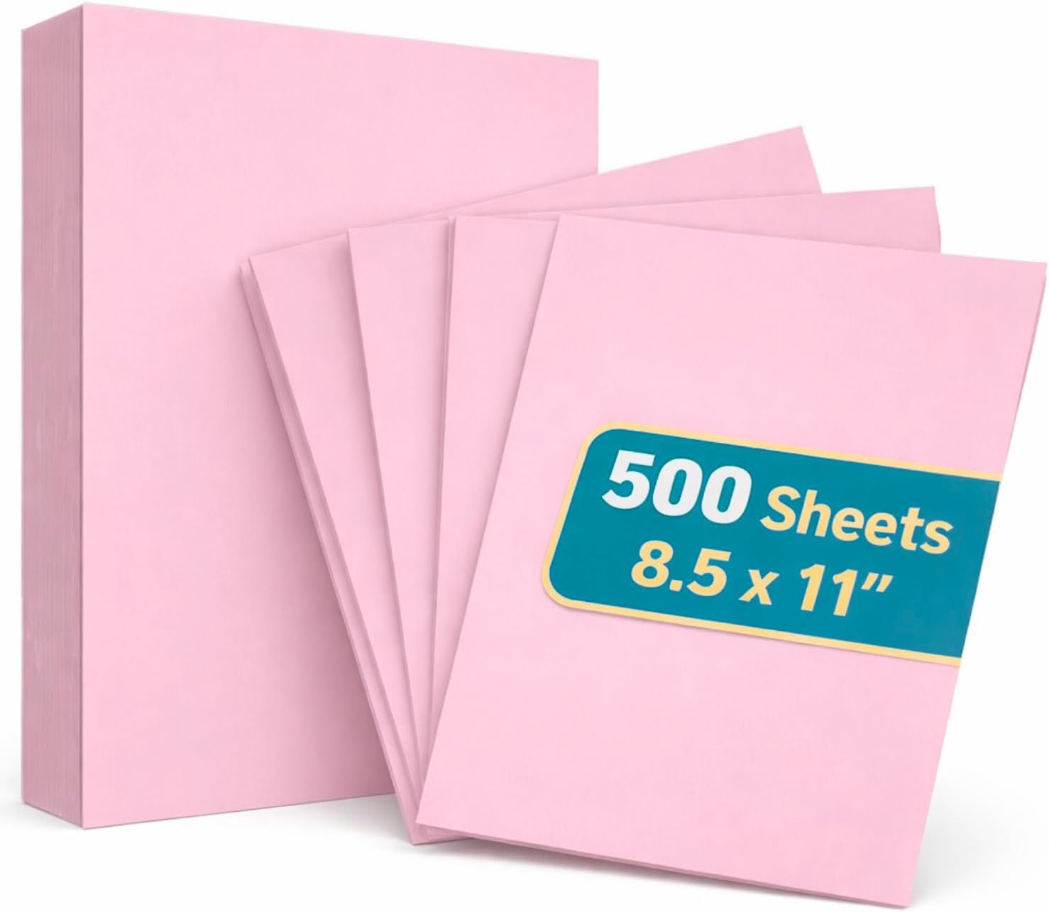 1InTheOffice Pink Copy Paper, Colored Printer Paper, 8.5" x 11", Letter Size, 20 lb Density, 500 Pack